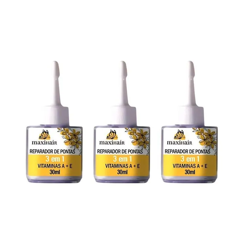 Reparador De Pontas Maxihair 30ml 3 Em 1 - Kit Com 3un