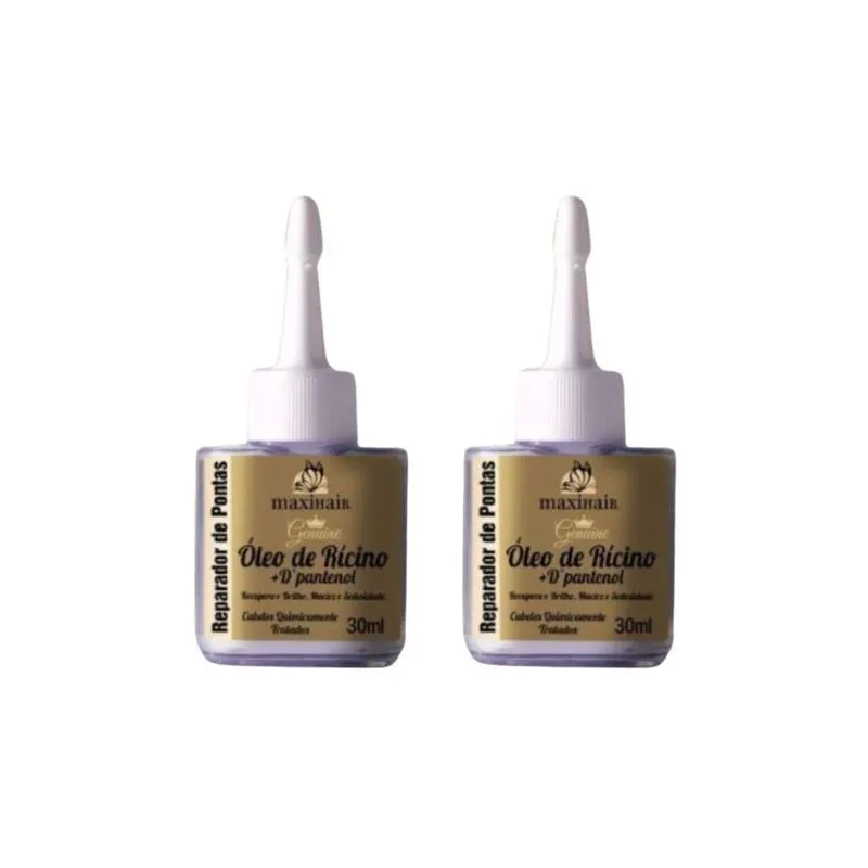 Reparador De Pontas Maxihair 30ml Oleo De Ricino+dpantol-2un