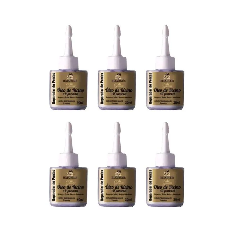 Reparador De Pontas Maxihair 30Ml Oleo De Ricino + Dpantol-6Un
