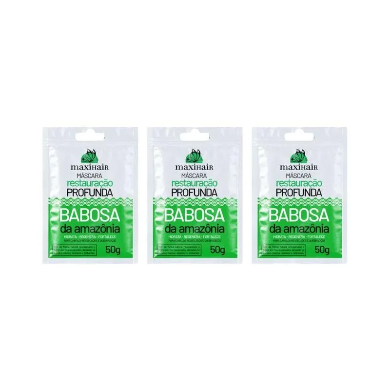 Sache Maxihair 50g Babosa Da Amazonia - Kit Com 3un