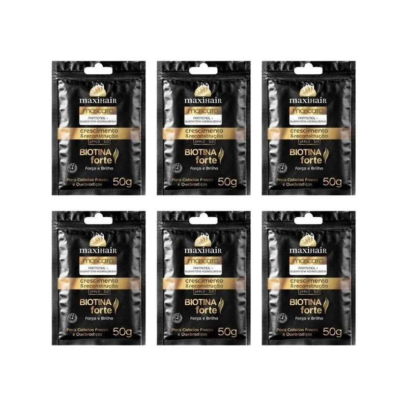 Sache Maxihair 50G Biotina Forte - Kit Com 6Un