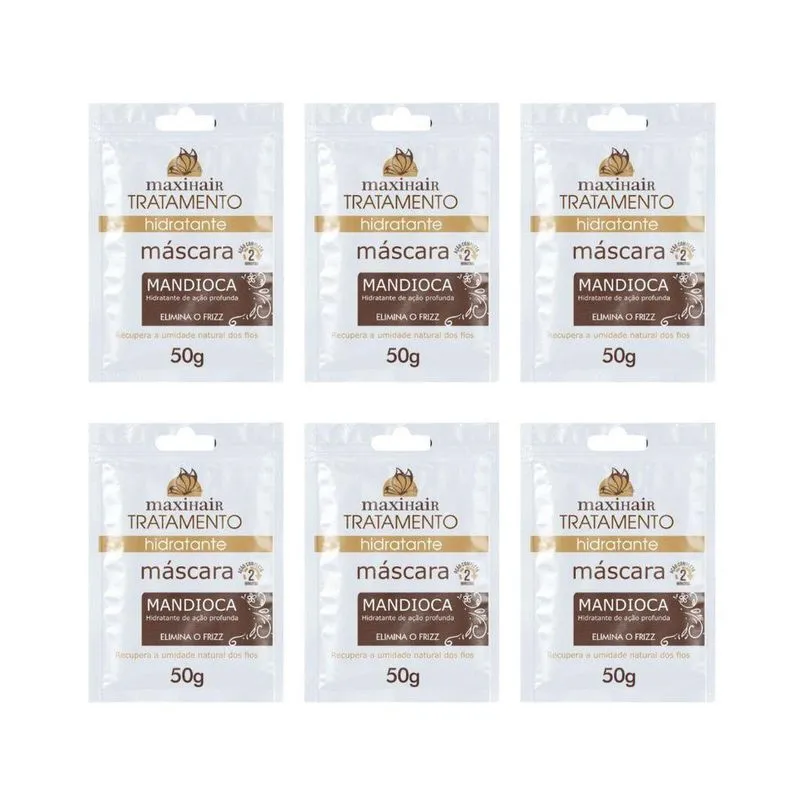 Sache Maxihair 50G Mandioca - Kit Com 6Un