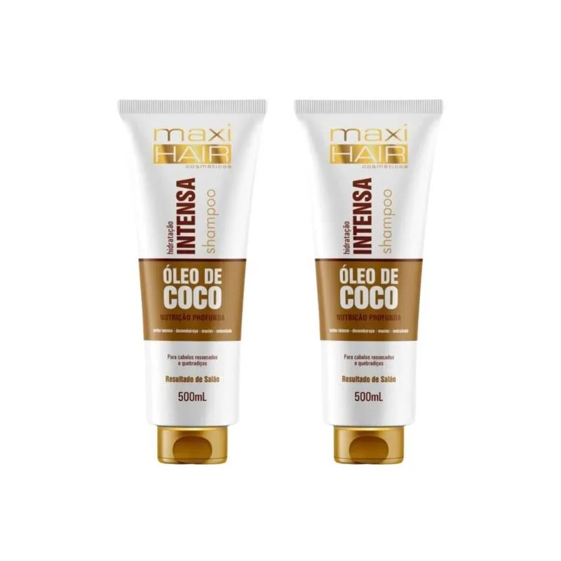 Shampoo Maxihair 500Ml Oleo De Coco Hidrataçao Intensa - 2Un