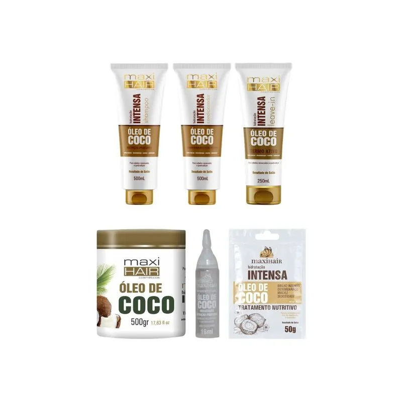 Kit Oleo Coco Hidrat Int Maxihair-6 Itens