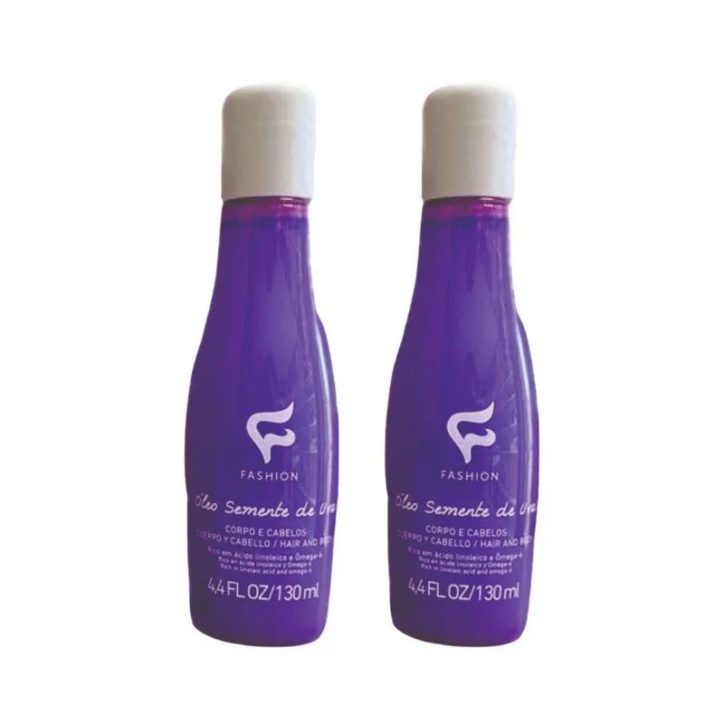 Oleo Fashion Corpo E Cabelo 130ml Semente De Uva - Kit C/2un