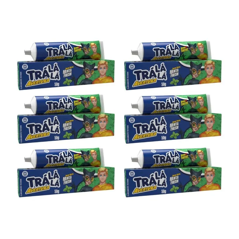 Creme Dental Tra La La Kids 50g Aventura Menta Fresh - 6un