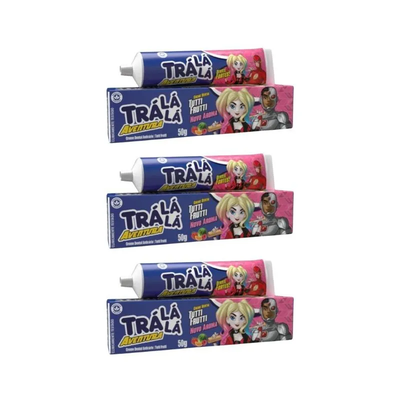 Creme Dental Tra La La Kids 50g Aventura Tutti Frutti - 3un