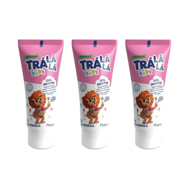 Creme Dental Tra La La Kids 70g Baby Tutti Frutti Gel - 3un