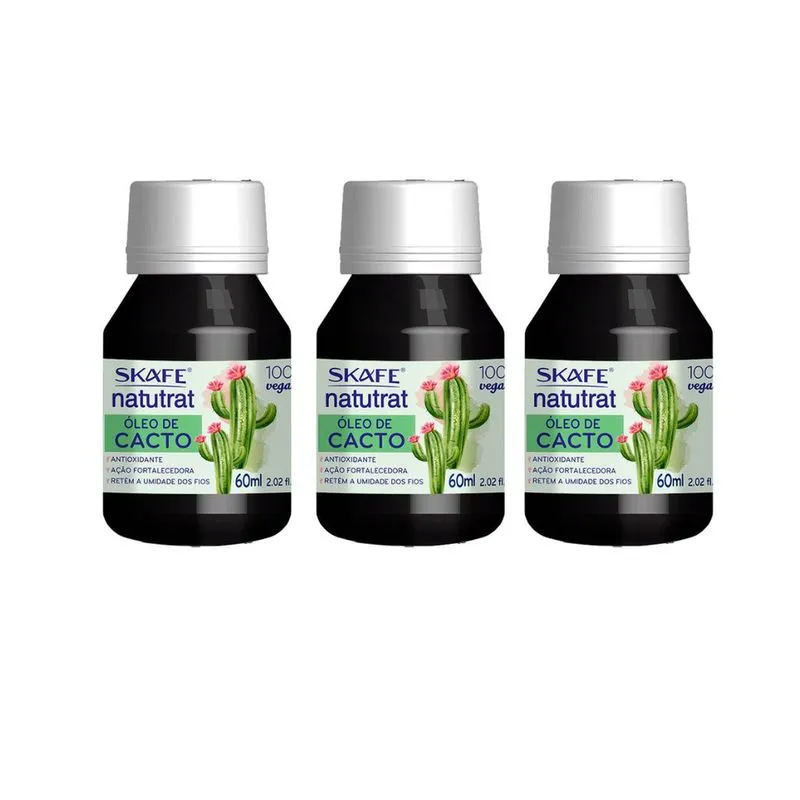 Oleo Capilar Skafe Natutrat Cacto 60ml - Kit c/ 3un