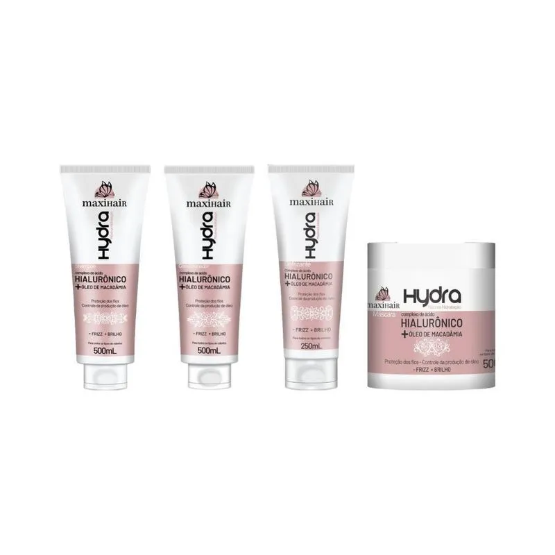 Kit Hialurônico + Oleo Macad Maxihair Shamp + Cond + Masc + Defriz