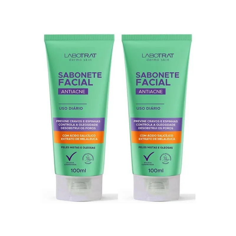 Sabonete Facial Labotrat Líquido 100Ml Antiacne - Kit Com 2Un