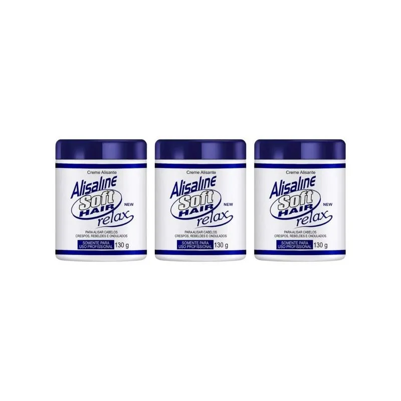 Alisante Alisaline 130g Branco Soft Hair - Kit C/3un