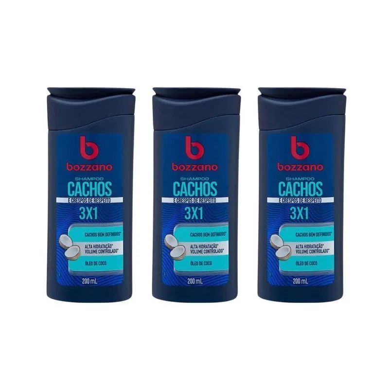 Shampoo Bozzano Cachos 200Ml - Kit Com 3Un