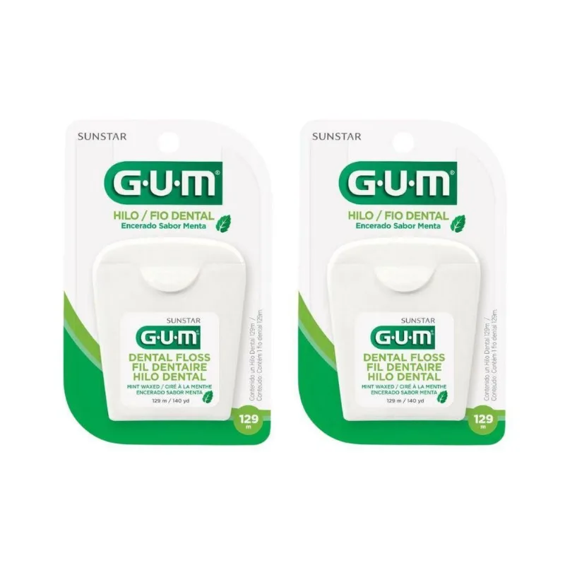 Fio Dental Gum 129m Menta - Kit Com 2un