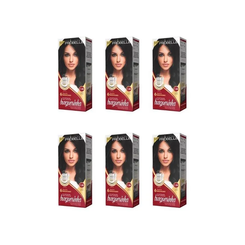 Coloração Probelle Burguesinha 1.88 Preto Tabaco-Kit C/6Un