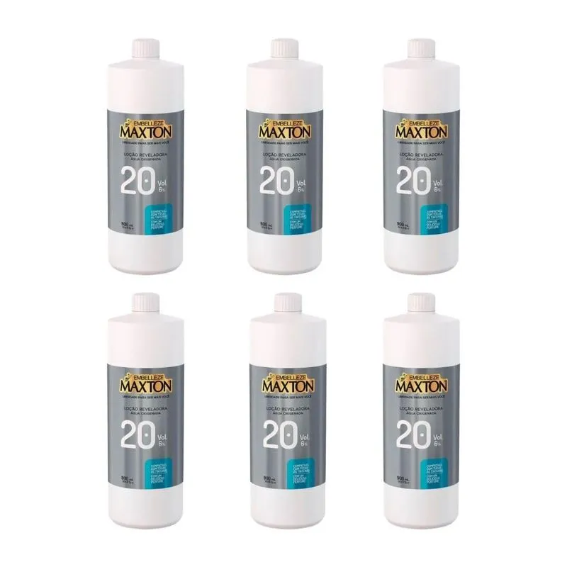 Locao Reveladora Maxton Ox 20 Vol 900ml - Kit Com 6un