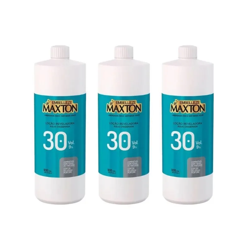 Locao Reveladora Maxton Ox 30 Vol 900ml - Kit Com 3un