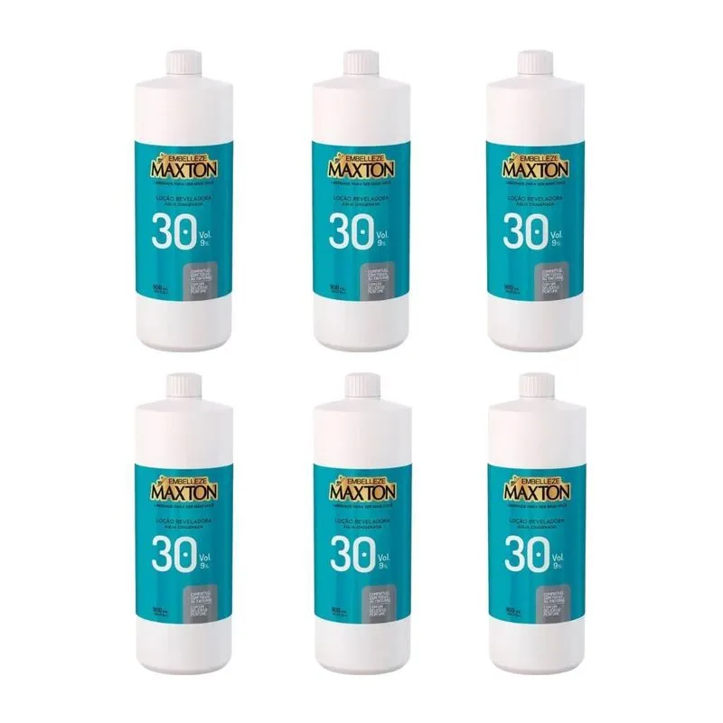 Locao Reveladora Maxton Ox 30 Vol 900ml - Kit Com 6un