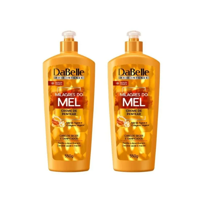 Creme Pentear Dabelle 550g Milagres Do Mel - Kit Com 2un