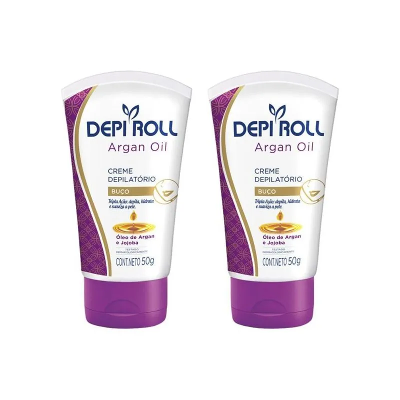 Depilatorio Depiroll Creme Buço 50g Oleo De Argan- Kit C/2un