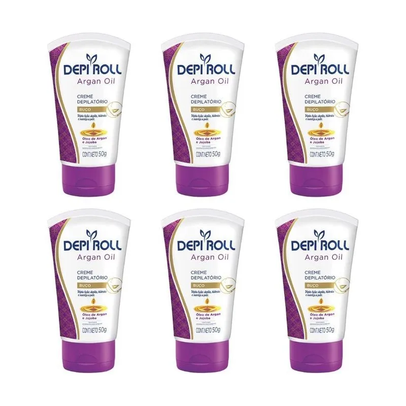 Depilatorio Depiroll Creme Buço 50g Oleo De Argan- Kit C/6un