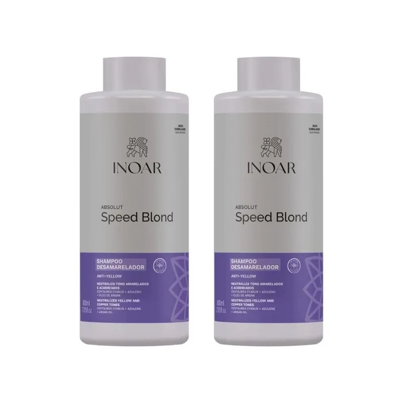 Shampoo Inoar Speed Blond 500ml - Kit C/2un