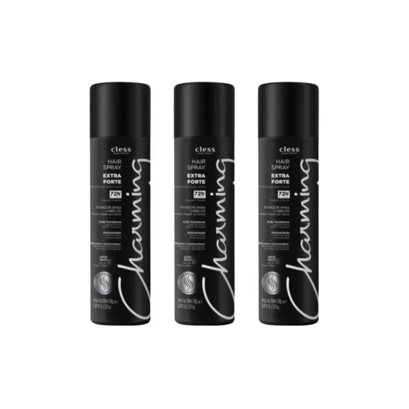 Hair Spray Charming Extra Forte 150Ml- Kit Com 3Un