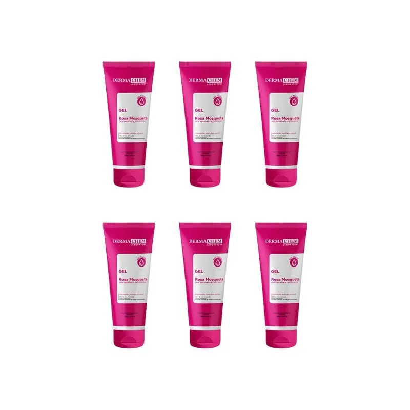 Gel Facial Dermachem Rosa Mosqueta Anti-res 100g-Kit C/6un
