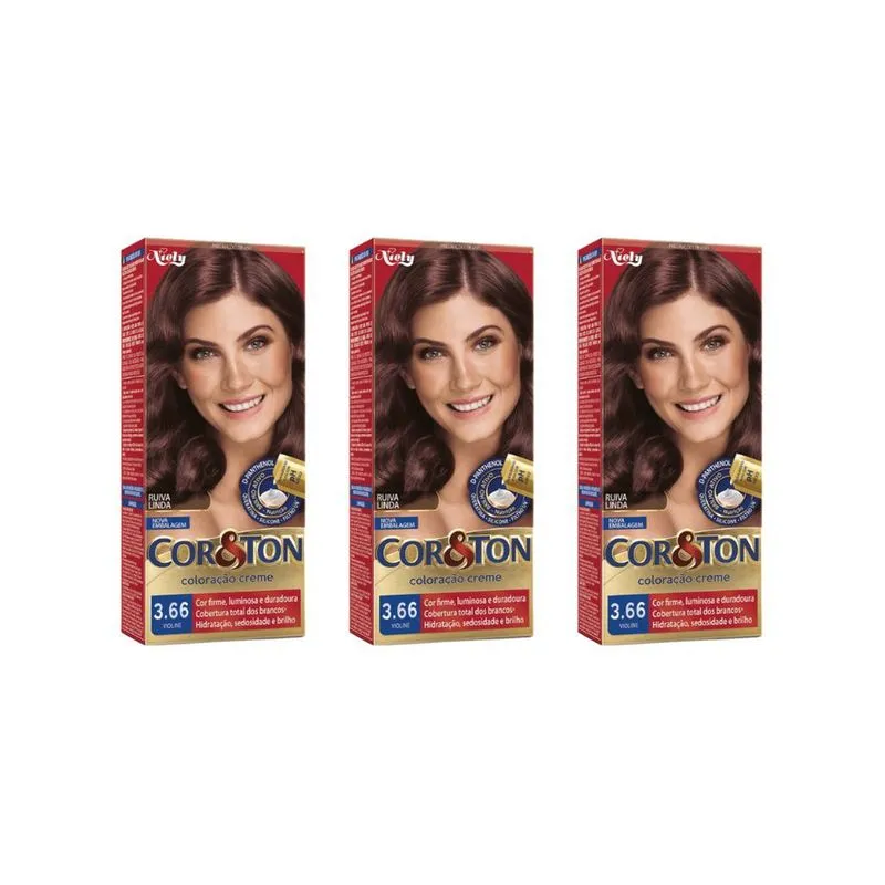 Coloraçao Cor&Ton 3.66 Violine 50g-Kit C/3