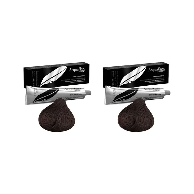 Coloraçao Acquaflora Perm 3.0 Castanho Escuro 60g -Kit C/2un