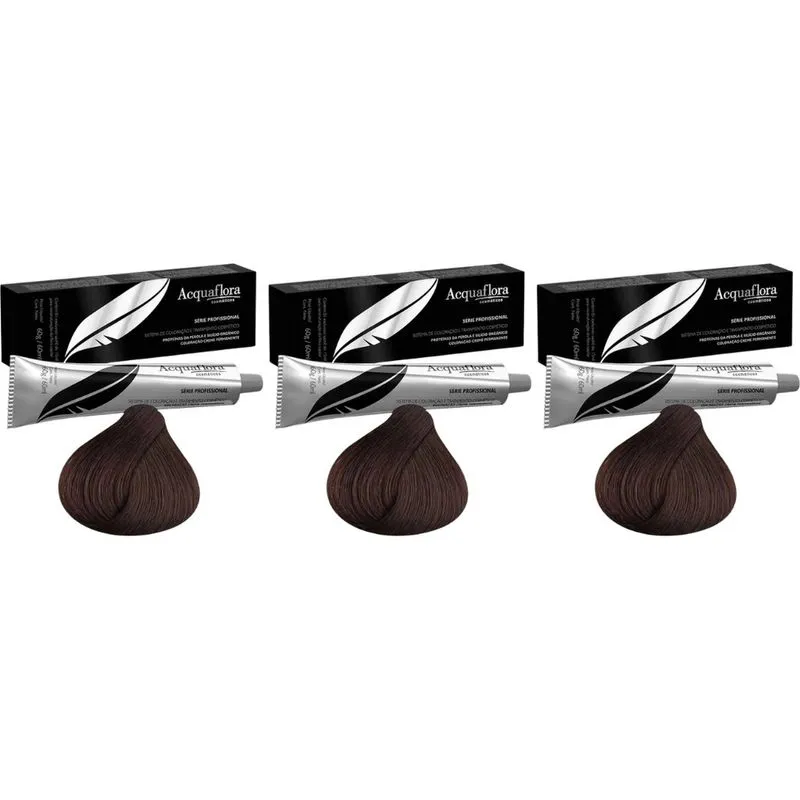 Coloraçao Acquaflora Perm 4.0 Castanho Natural 60g - Kit 3un