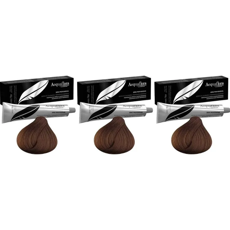 Coloraçao Acquaflora Perm 5.0 Castanho Claro 60g - Kit C/3un