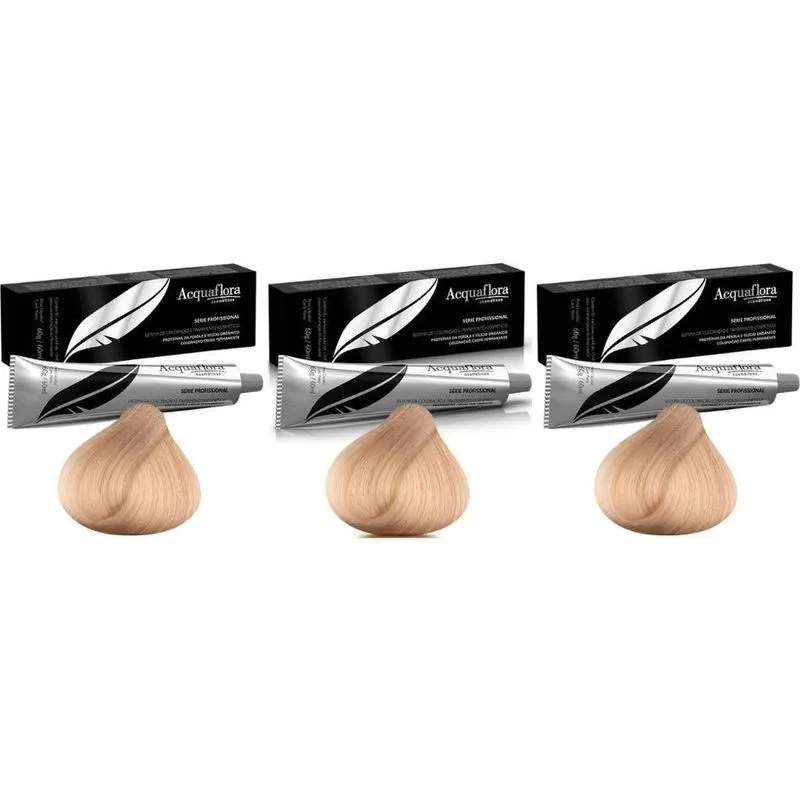 Coloraçao Acquaflora Perm 9.0 Louro Mto Claro 60G-Kit C/3Un