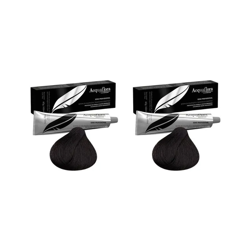 Coloraçao Acquaflora Permanente 2.0 Preto 60g - Kit c/ 2un