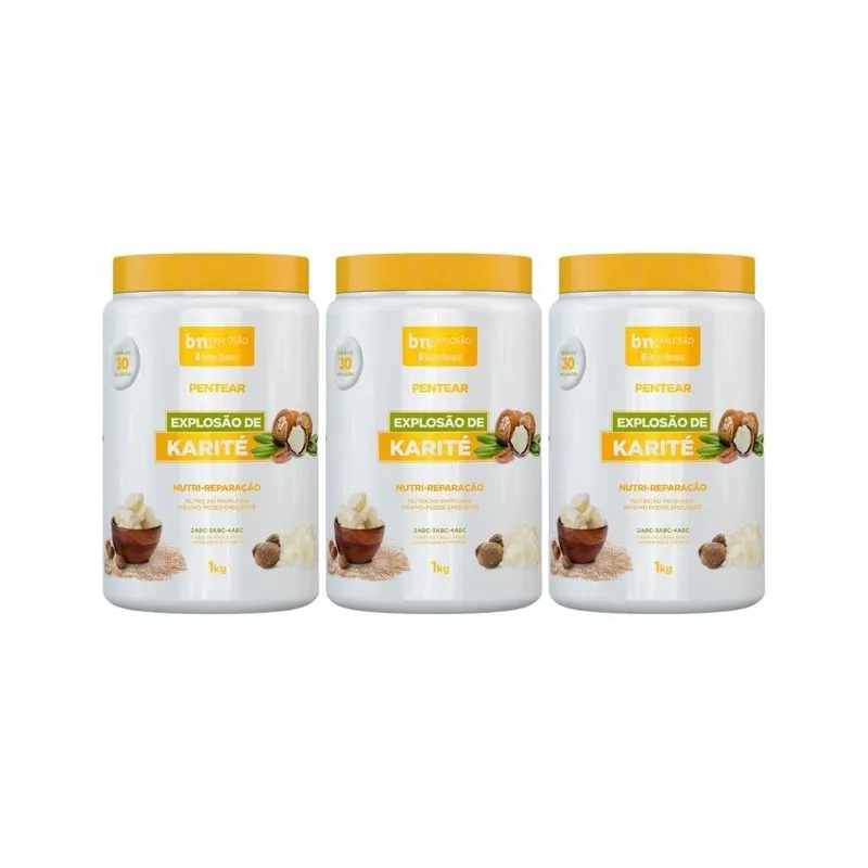 Creme Para Pentear Beleza Natural 1kg Explosao Karite-3un