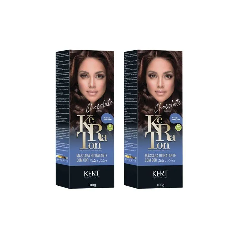 Coloração Keraton Banho De Brilho Chocolate Marrom-kit C/2un