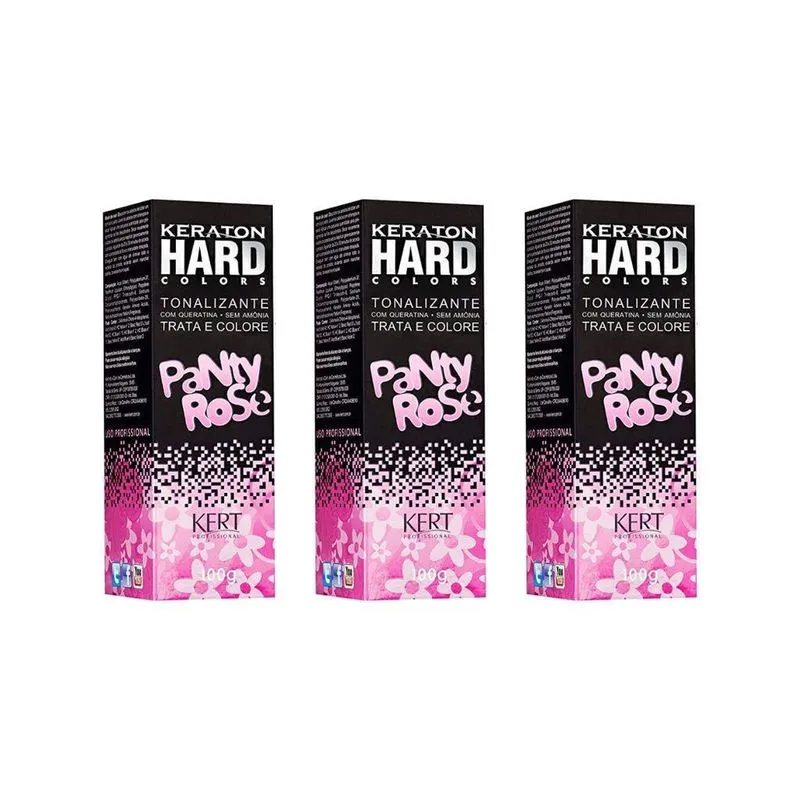 Coloraçao Keraton Hard Colors Panty Rose - Kit Com 3Un