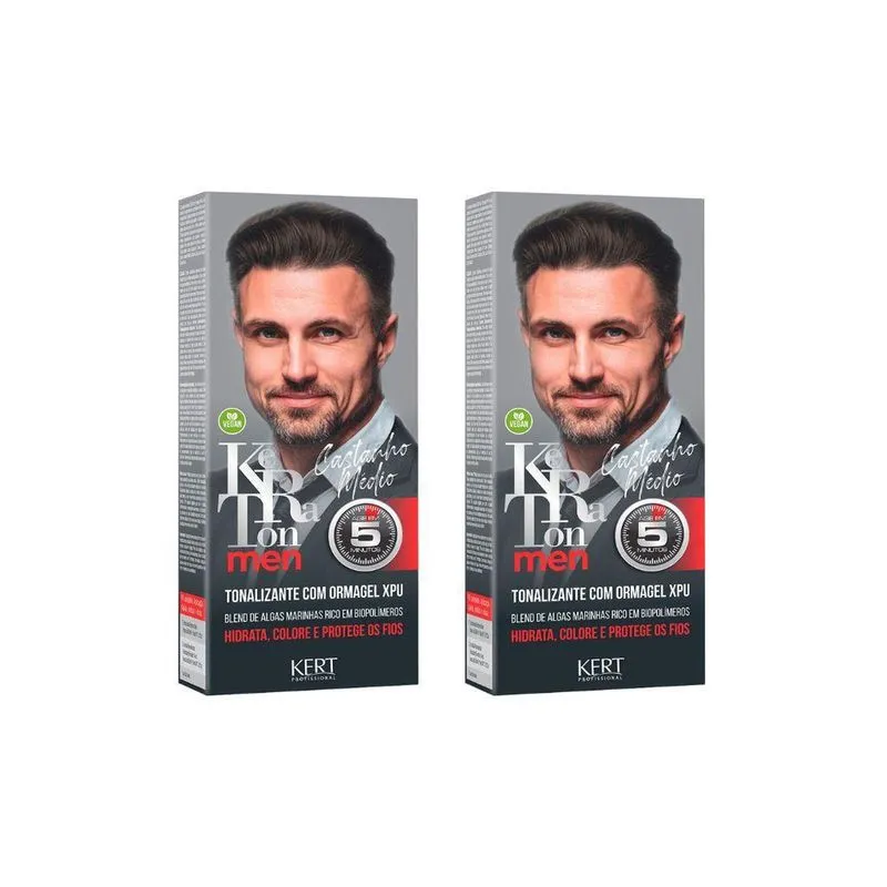 Coloração Keraton Men Cast Médio - Kit Com 2Un