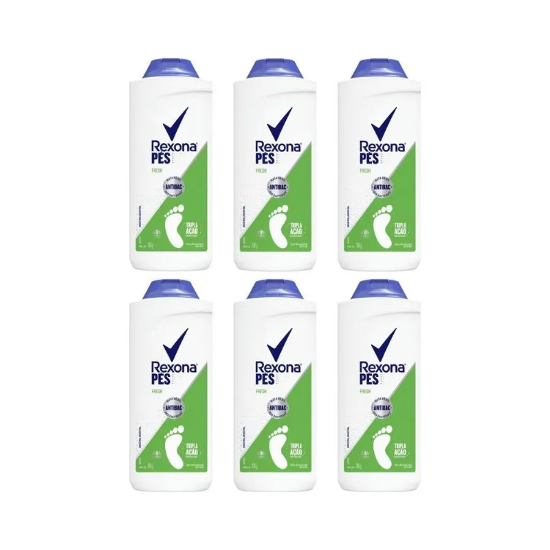 Talco Para Pes Rexona 100g Fresh - Kit Com 6un