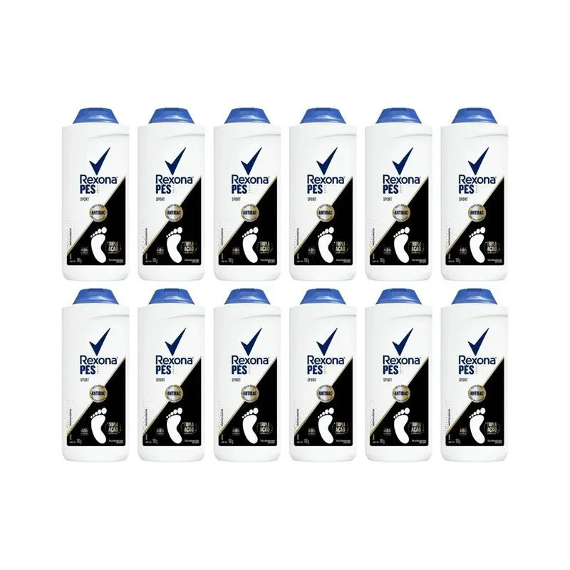 Talco Para Pes Rexona Sport 100g - Kit Com 12un