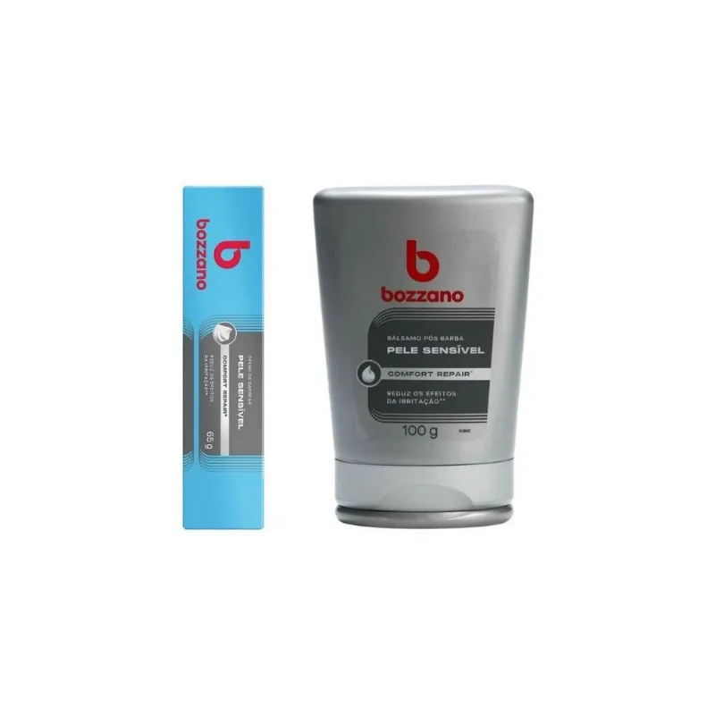 Kit Bozzano Pele Sensivel Creme Barbear+gel Pos Barba