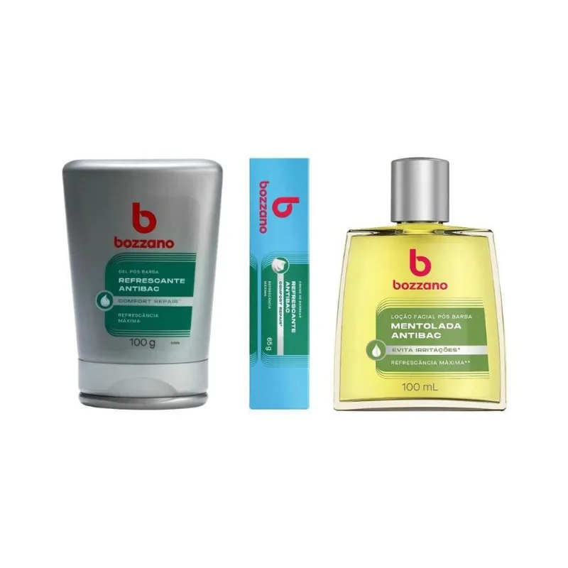 Kit Bozzano Refrescante Creme Barbear+gel E Loção Pos Barba