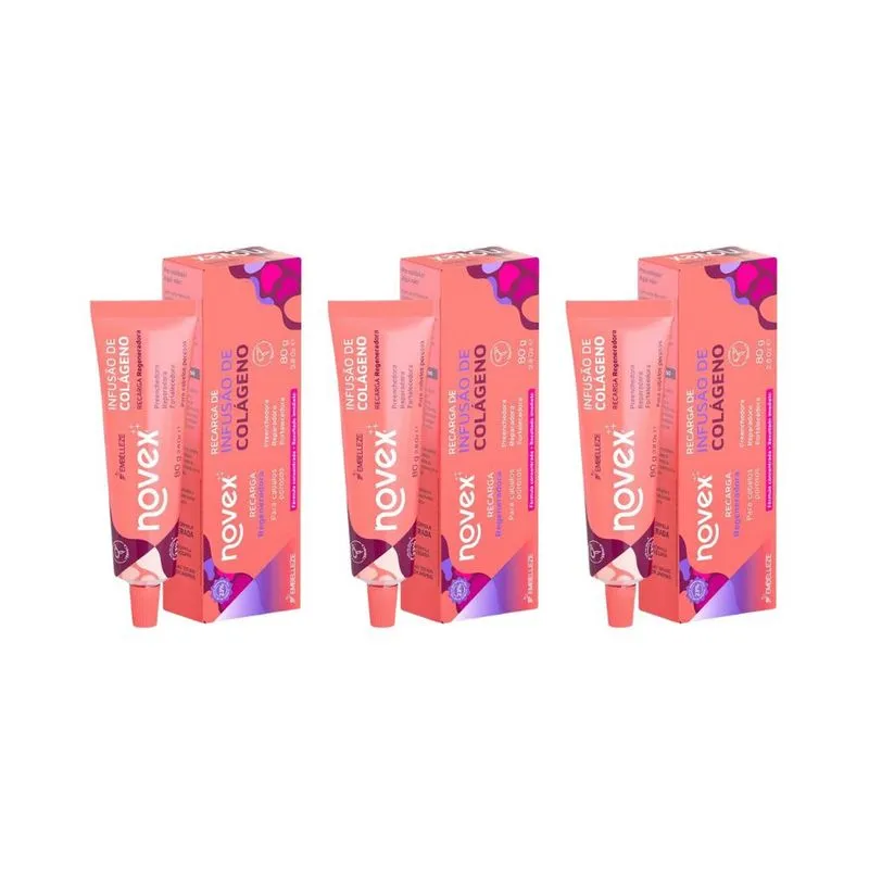 Recarga Novex 80g Infusao de Colageno - Kit c/ 3un