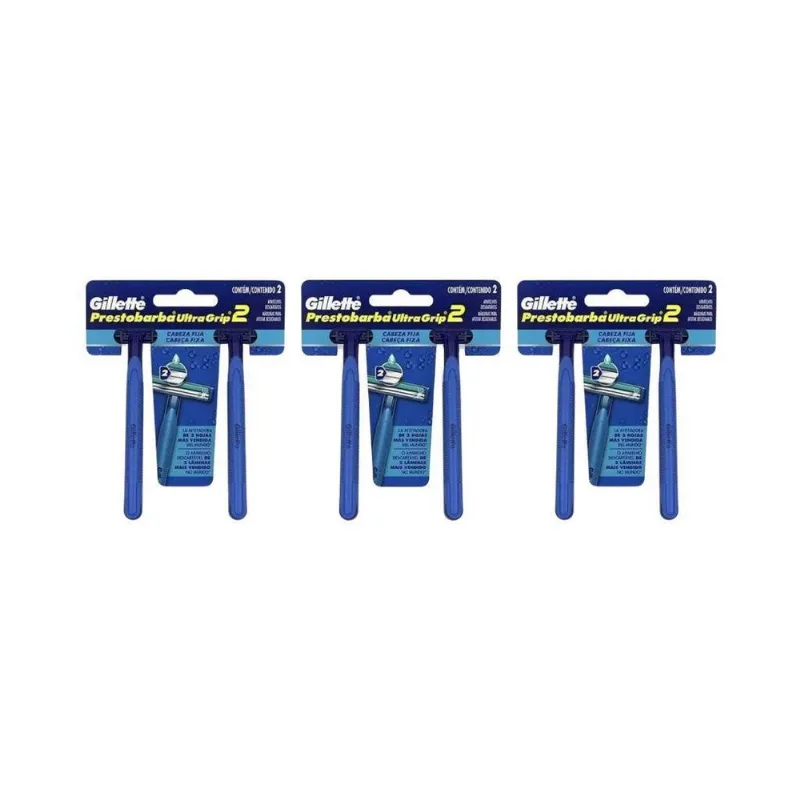 Aparelho Prestobarba C/2 Ultragrip Sensitive Fixo - Kit 3un