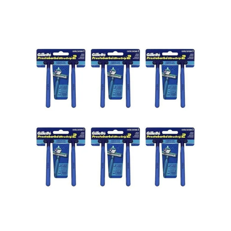 Aparelho Prestobarba C/2 Ultragrip Sensitive Fixo - Kit 6un