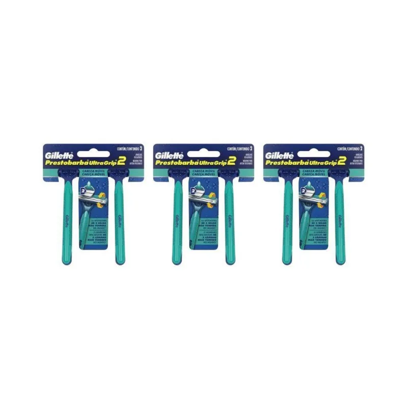 Aparelho Prestobarba Com 2 Ultragrip Cabeça Movel - Kit 3un