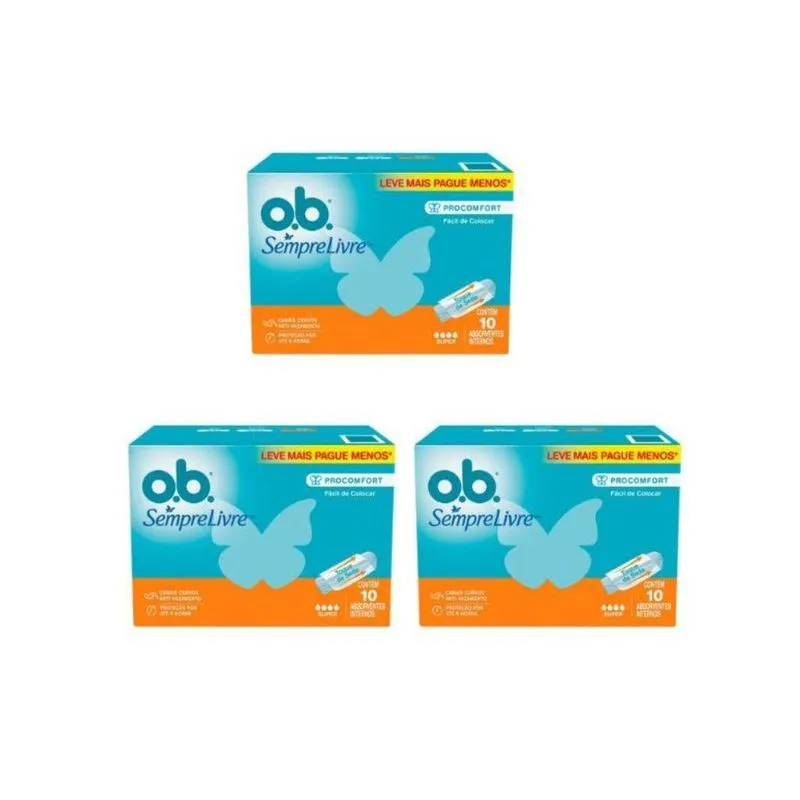 Absorvente Ob Com 10Un Super - Kit Com 3Un