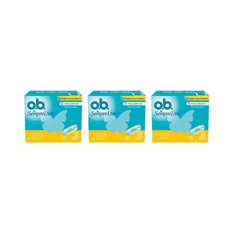 Absorvente Ob Com 10Un Medio - Kit Com 3Un