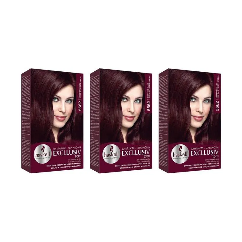 Coloraçao Haskell Ton 5562 Cast Claro Verm Viol Esp-Kit 3Un