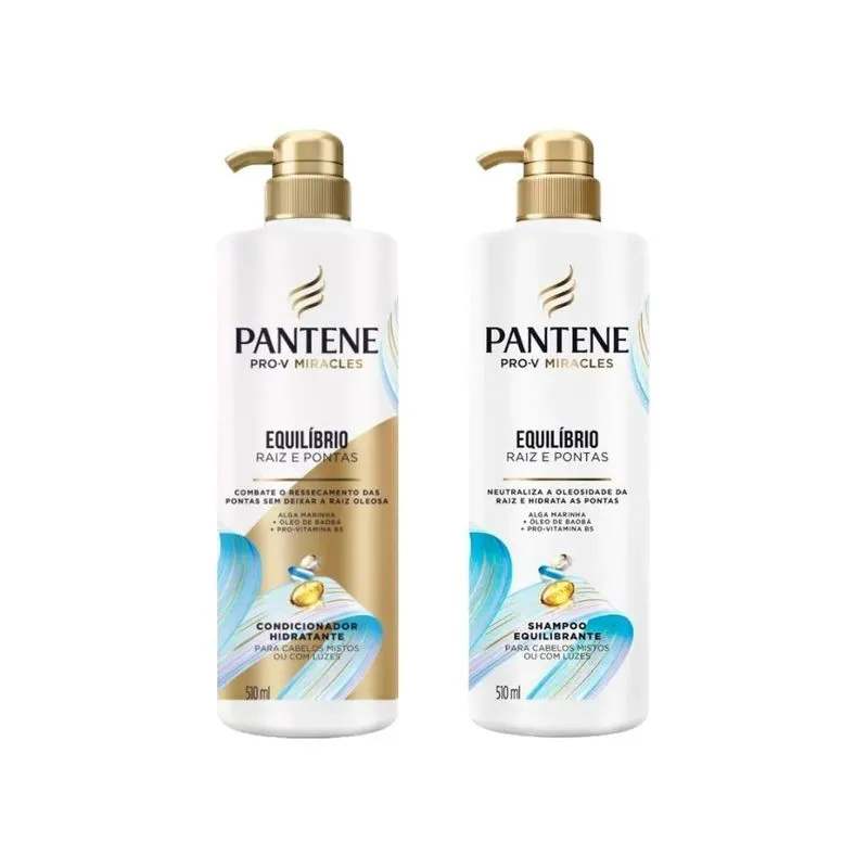 Condicionador Pantene 510ml + Shampoo 510ml Pump Equilibrio